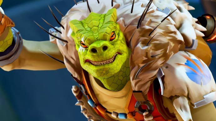 A green scaly alien creature in Star Wars Hunters