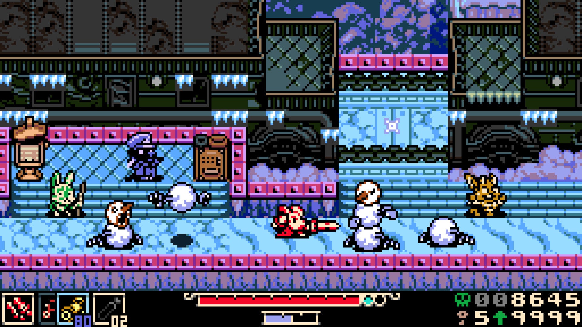 A snowy scene in Mina the Hollower