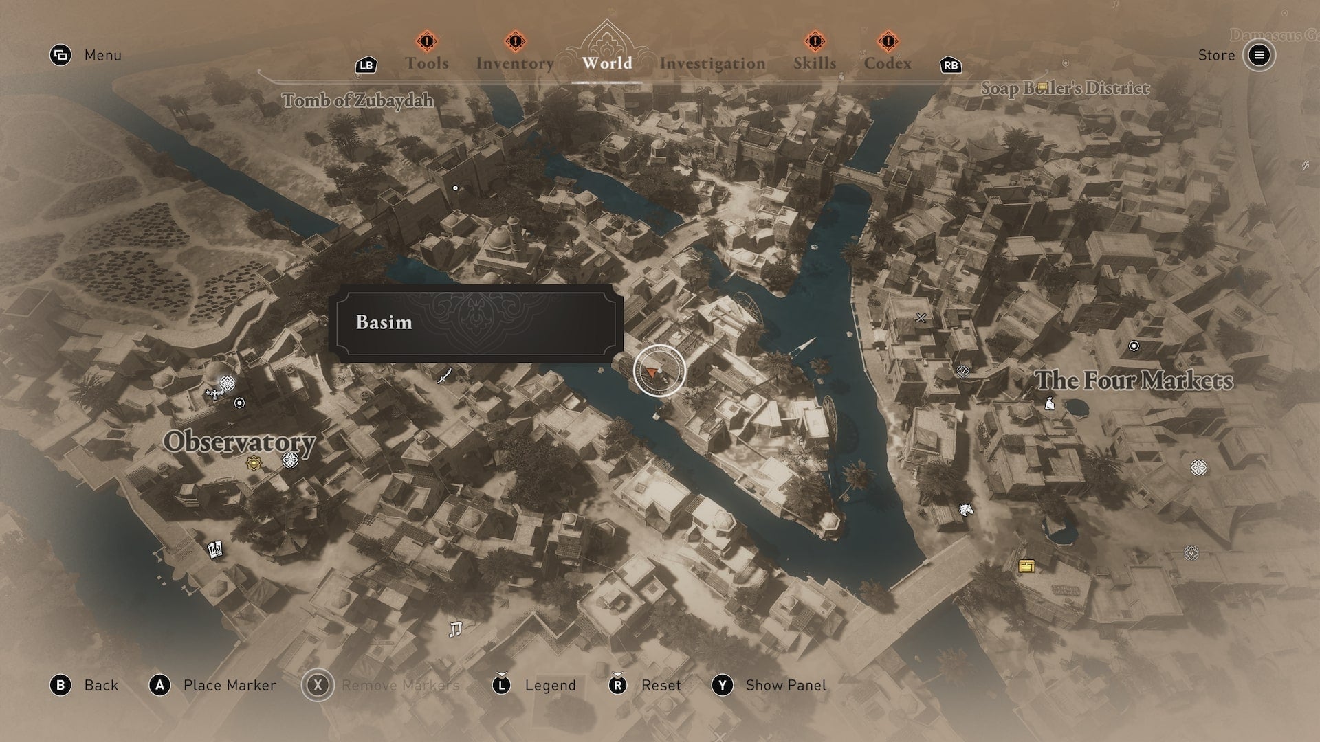 A map detailing the location of the A Challenge enigma&rsquo;s treasure in Assassin&rsquo;s Creed Mirage