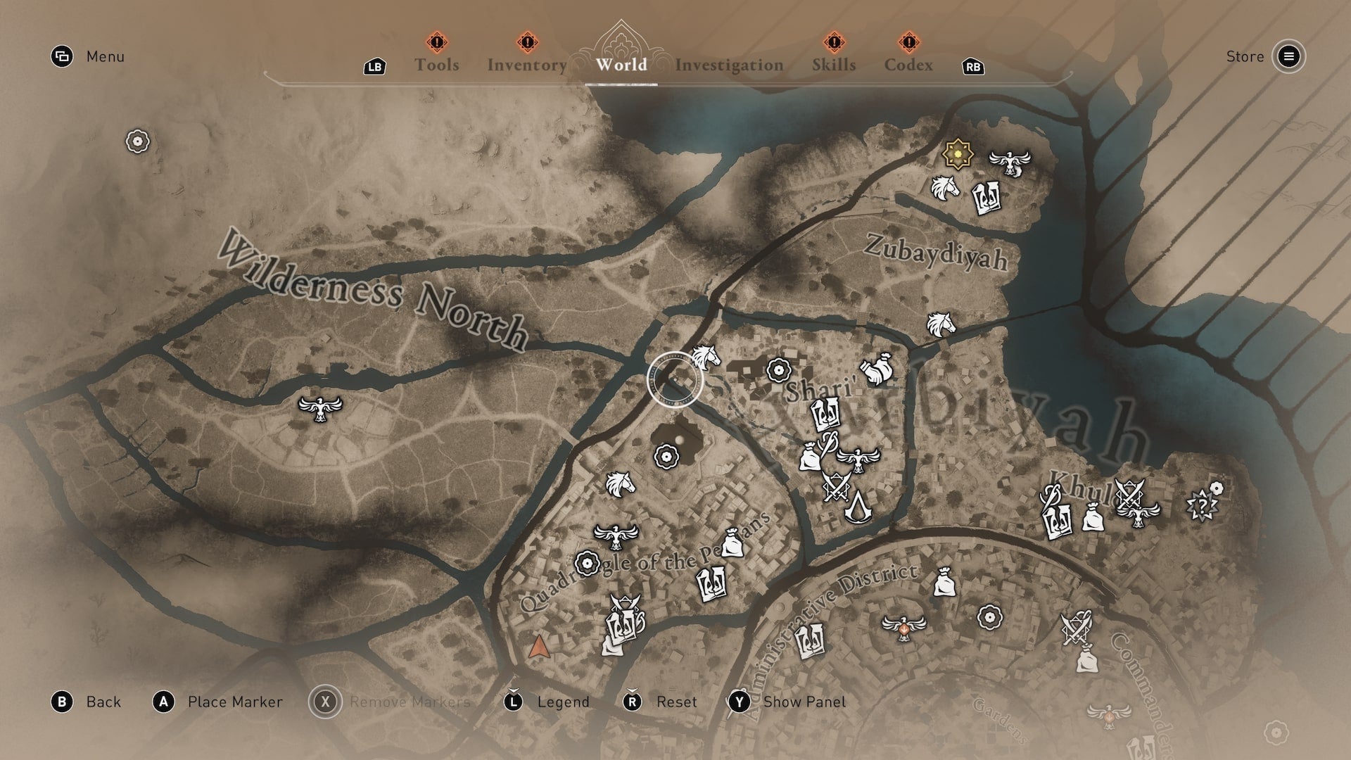 The location of the Find What I Stole enigma marked on the world map in Assassin&rsquo;s Creed Mirage