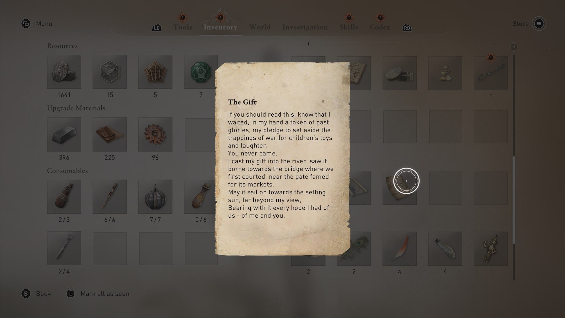 A letter - an enigma clue- detailing where to find some treasure in Assassin&rsquo;s Creed Mirage