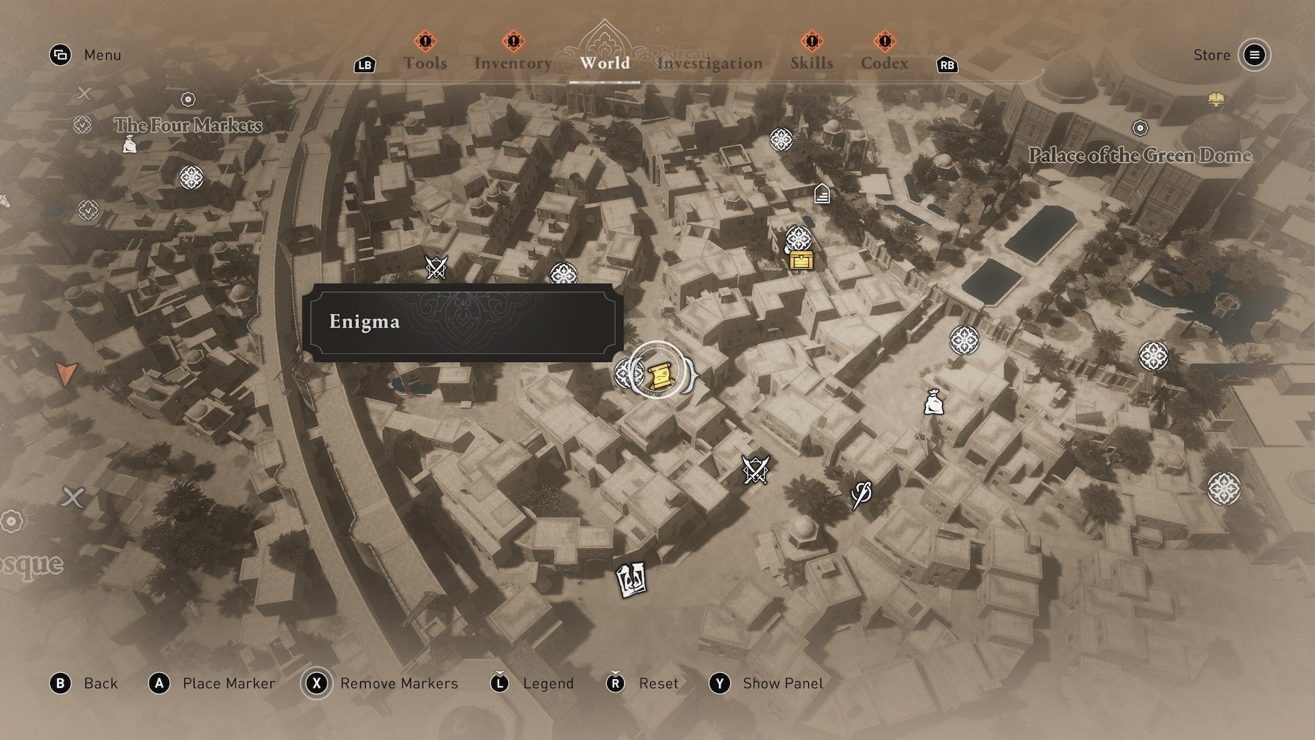 A map showing the location of the A Gift For You enigma in Assassin&rsquo;s Creed Mirage