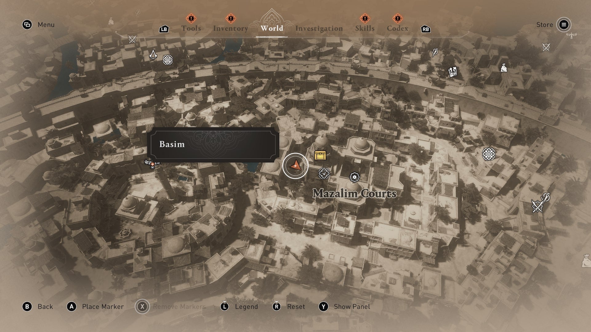 A map showing where to find the A Gift For You enigma reward in Assassin&rsquo;s Creed Mirage