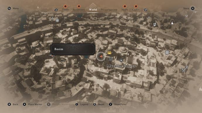 A map showing where to find the A Gift For You enigma reward in Assassin's Creed Mirage