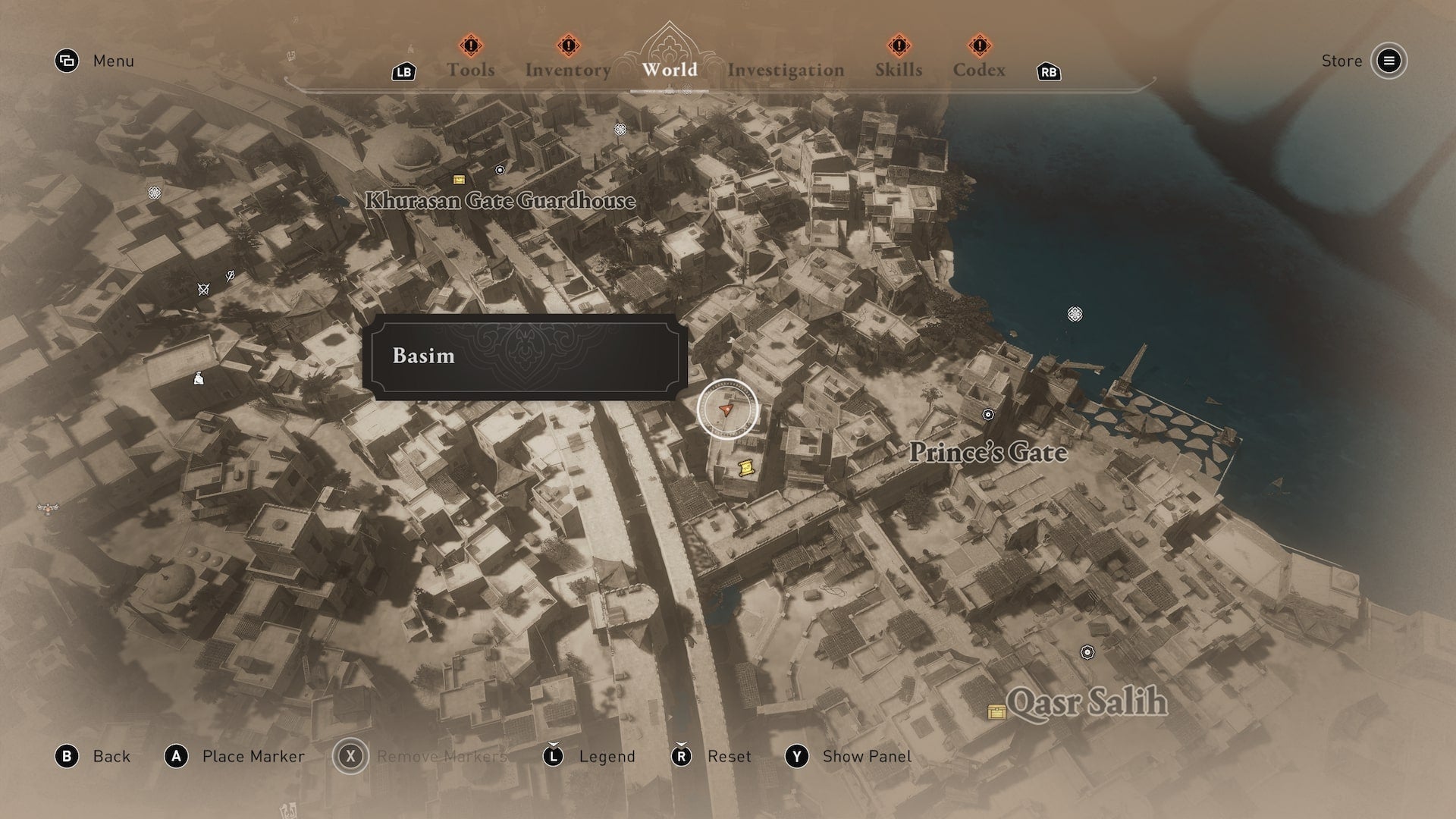 A map showing the location of the A Holy Hoard enigma in Assassin&rsquo;s Creed Mirage