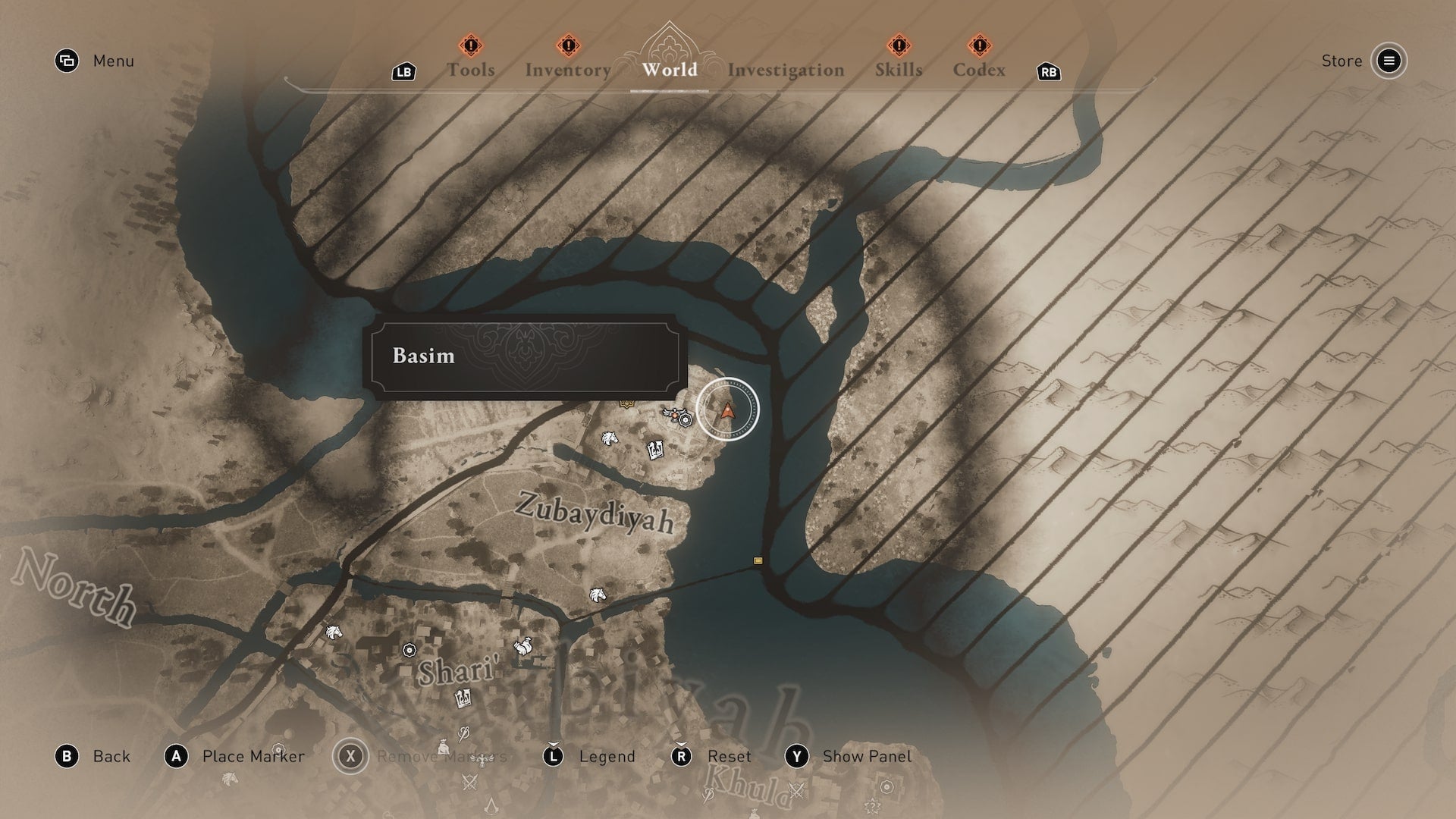 A map showing the location of the A Holy Hoard enigma treasure in Assassin's Creed Mirage - 6