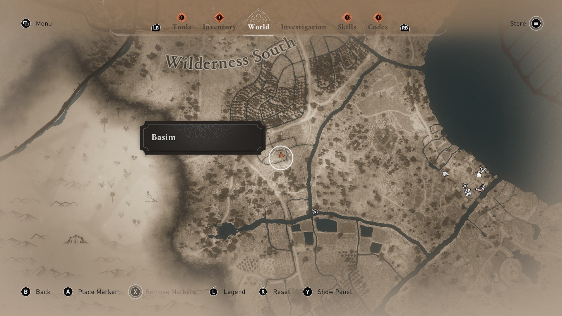 A map showing the location of the Joy Beneath Weeping Palms enigma's reward in Assassin's Creed Mirage - 6