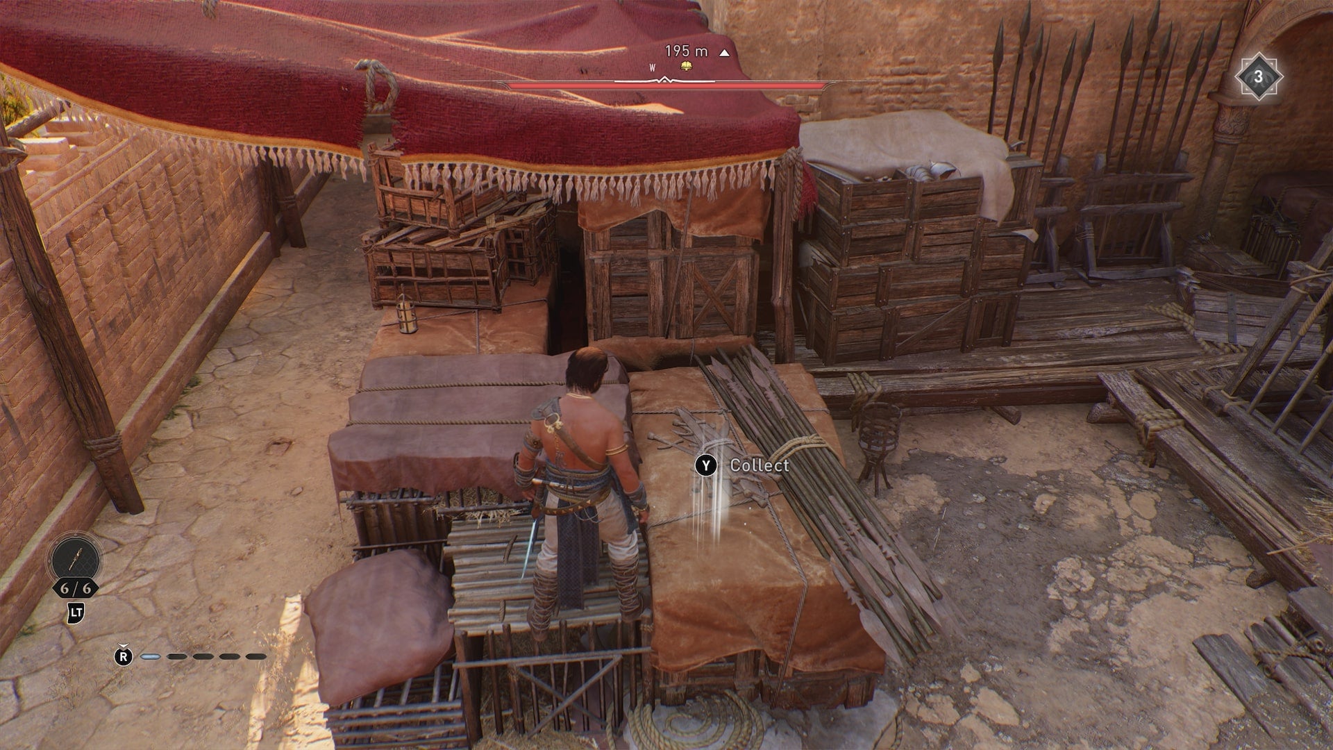 Basim faces some treasure in the Shurta Headquarters training grounds in Assassin's Creed Mirage - 6