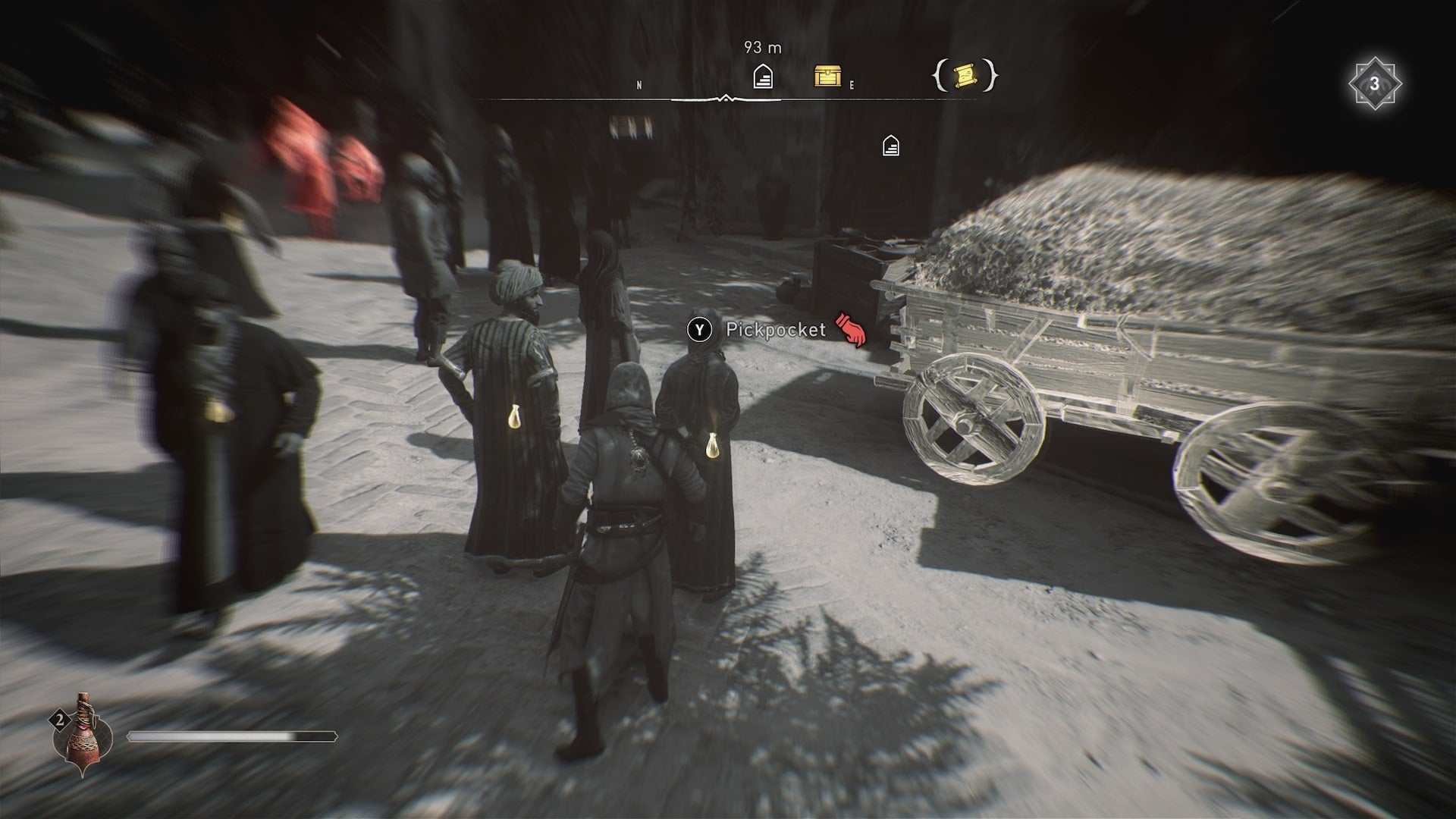 Basim approaches a civilian to pickpocket them in Assassin's Creed Mirage - 3