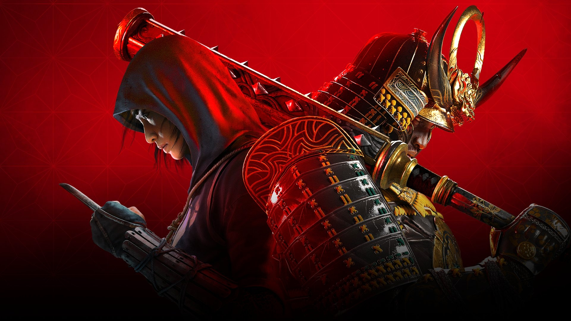 ac shadows key art showing both protagonists