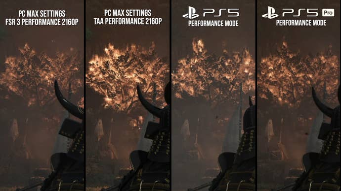PS5 Pro vs PS5 vs PC: AC Shadows screenshot looking at upscalers