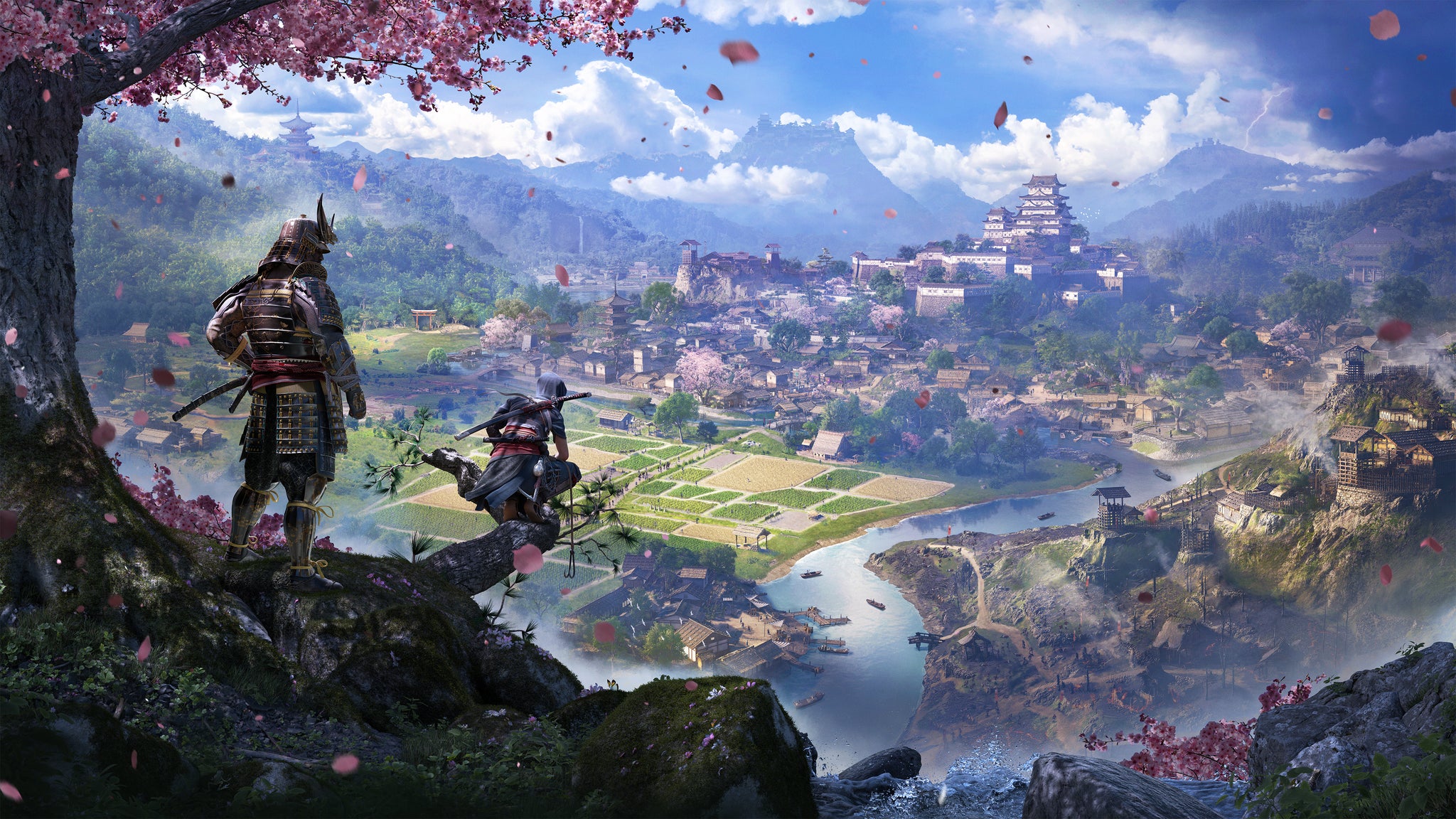 Two characters look out on Japan in the 16thC in Assassin's Creed Shadows. - 6