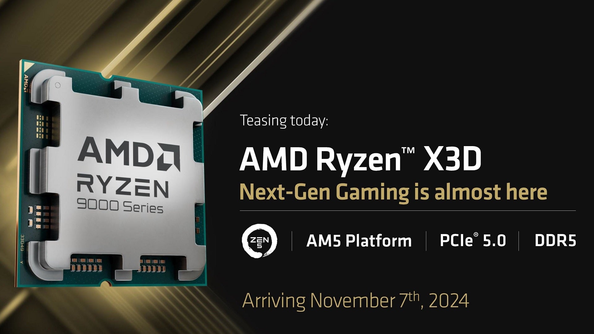 Процессоры AMD Ryzen 9000X3D с их необычным кэшем появятся в продаже 7 ноября.