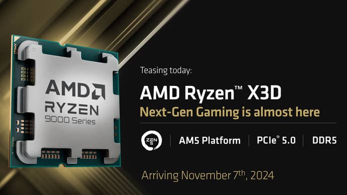 A teaser image for AMD’s Ryzen 9000X3D CPU launch, showing the November 7th release date.