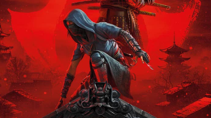 Assassin’s Creed Shadows artwork showing Naoe perched on a rooftop.