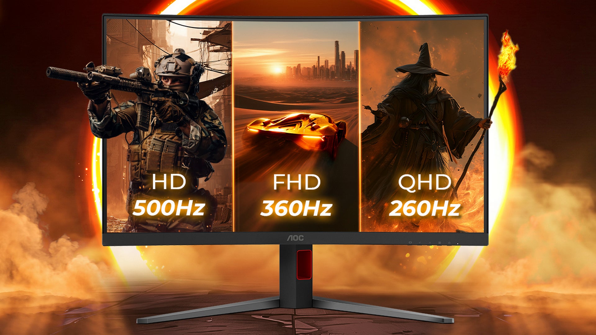 AOC Gaming CQ32G4ZA enthüllt: Neuer Monitor bietet bis zu 500 Hz und Triple-Refresh-Rate