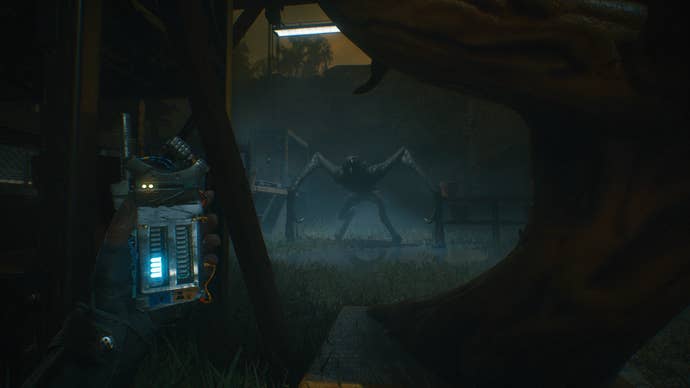 A Quiet Place: The Road Ahead official screenshot showing a dark indoor area with a lurking monster