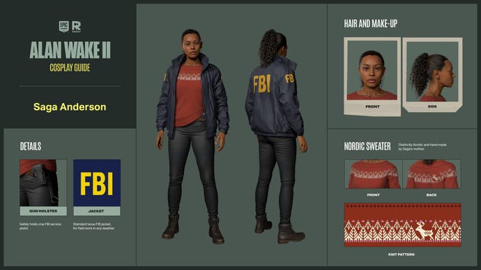 Cosplay guide for Saga Anderson from Alan Wake 2