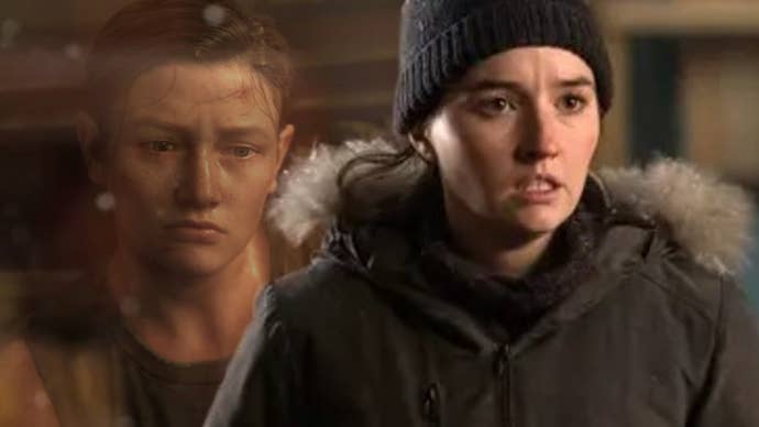 Abby in The Last of Us Part 2 and Kaitlyn Dever as Abby in TLOU season two