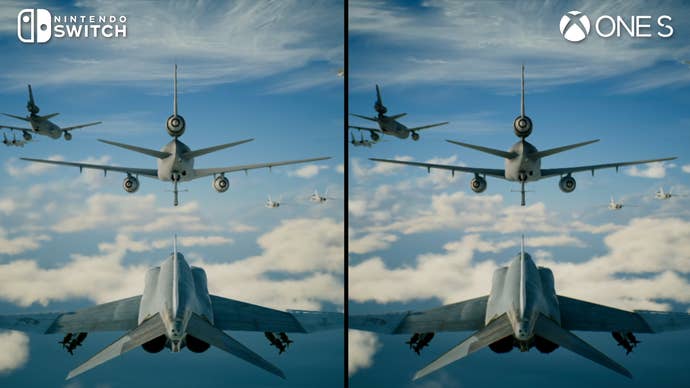 ace combat 7 switch vs xbox one s: cloud far away