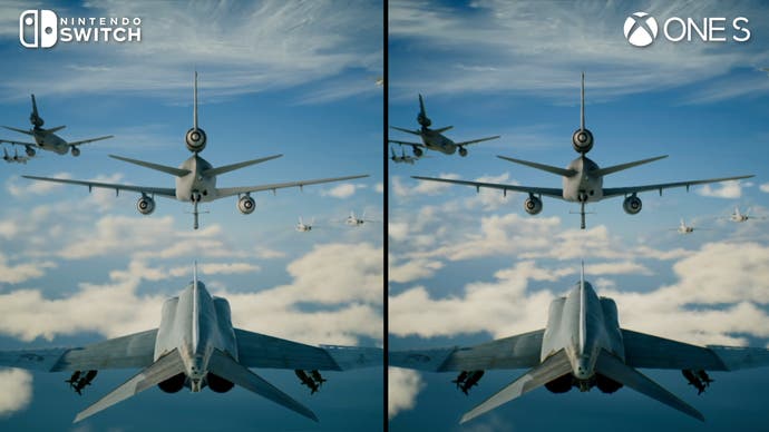 ace combat 7 switch vs xbox one s: cloud far away