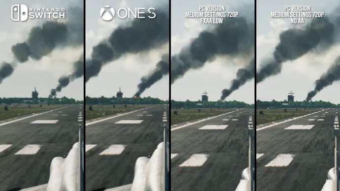 ace combat 7 switch vs xbox one s vs pc: anti-aliasing comparison