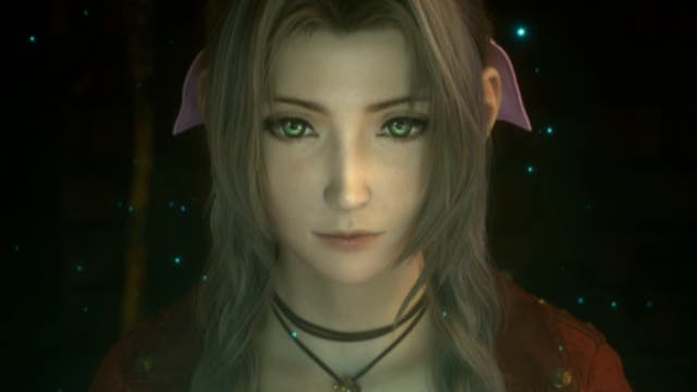 Close up of Aerith in Final Fantasy 7 Ever Crisis