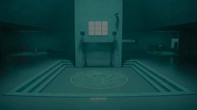 The lobby of an FBC building is shown in the teaser trailer for Alan Wake 2’s The Lake House DLC