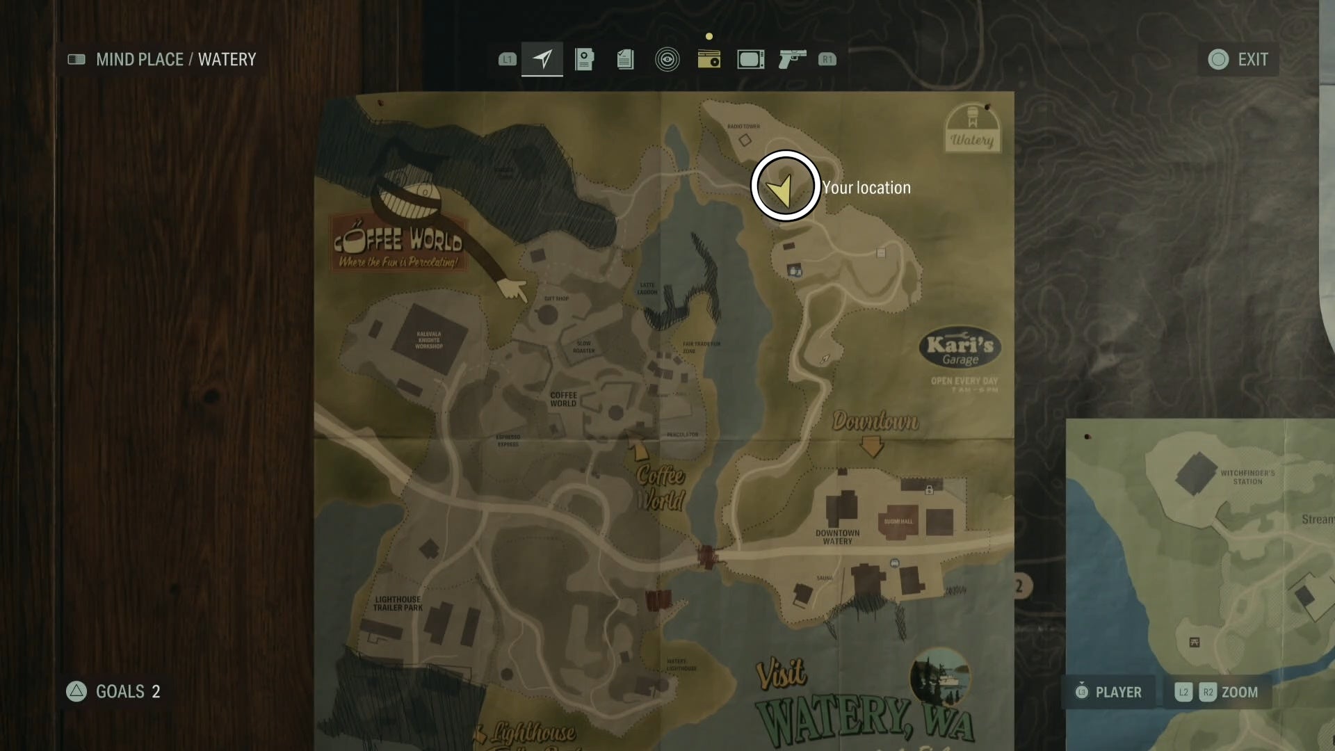 watery map with a nursery rhyme location circled