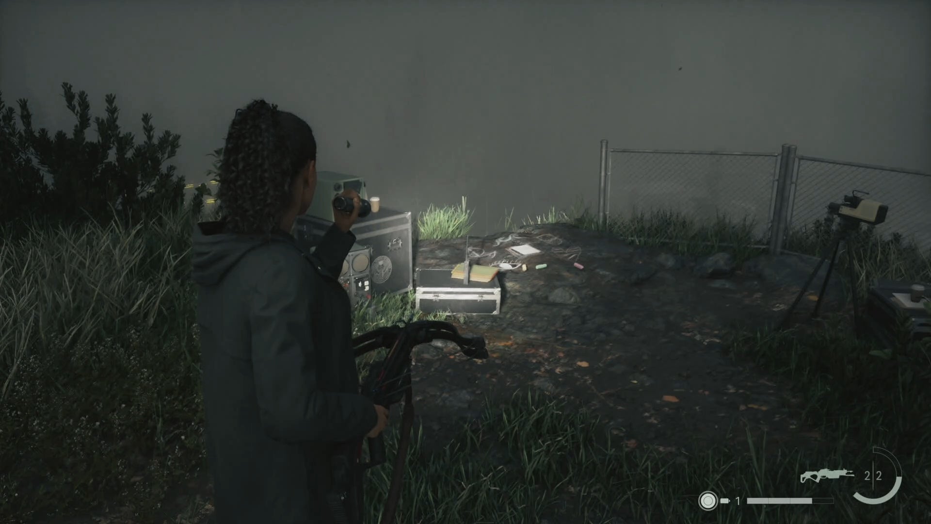 saga shining her flashlight on a nursery rhyme puzzle on the edge of a cliff