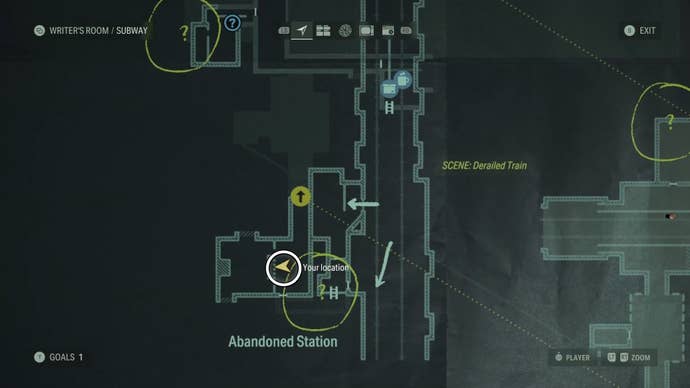 map showing a word of power location with a white circle