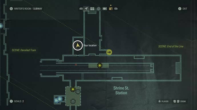 map showing a word of power location with a white circle