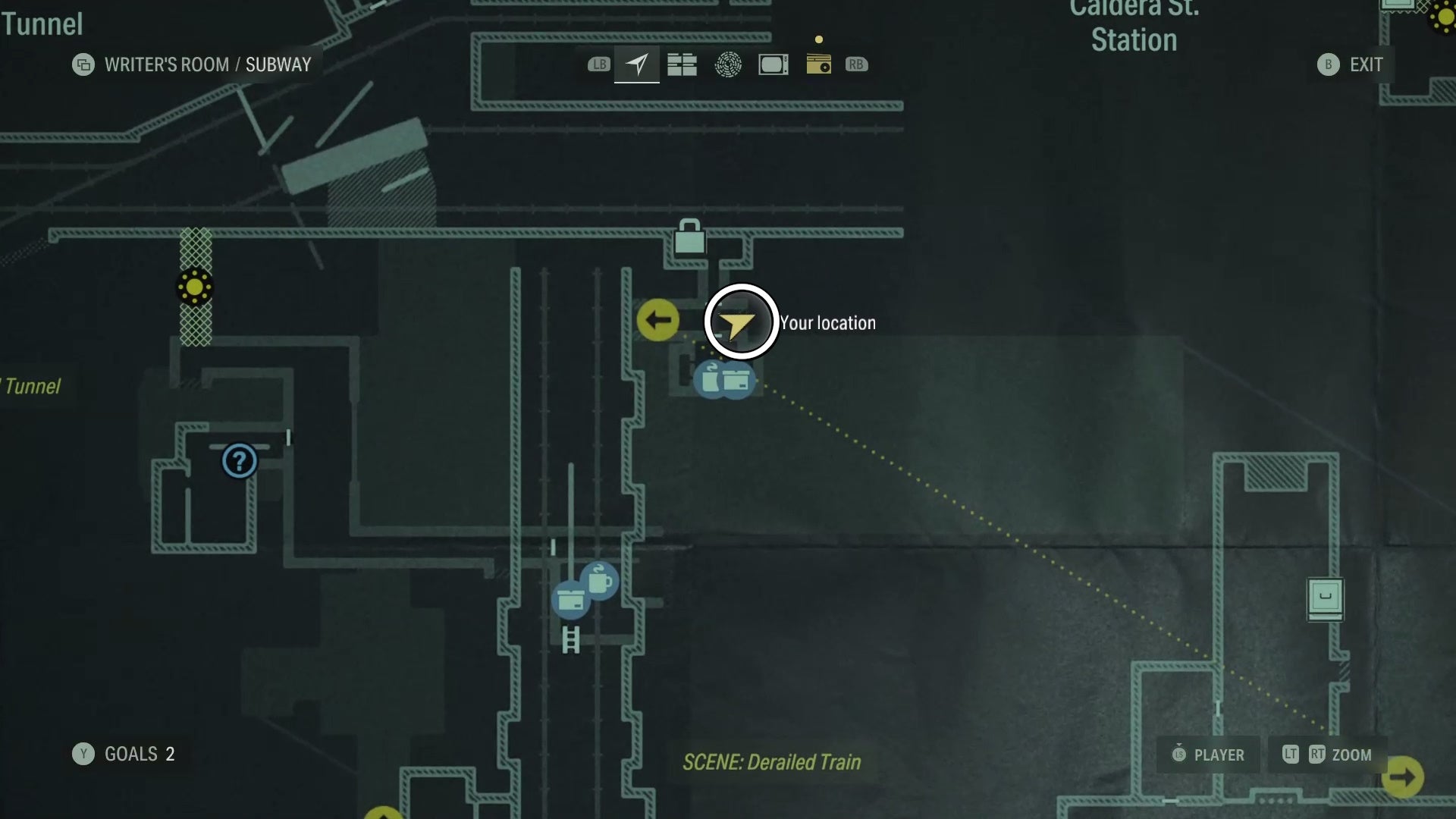 map showing a word of power location with a white circle