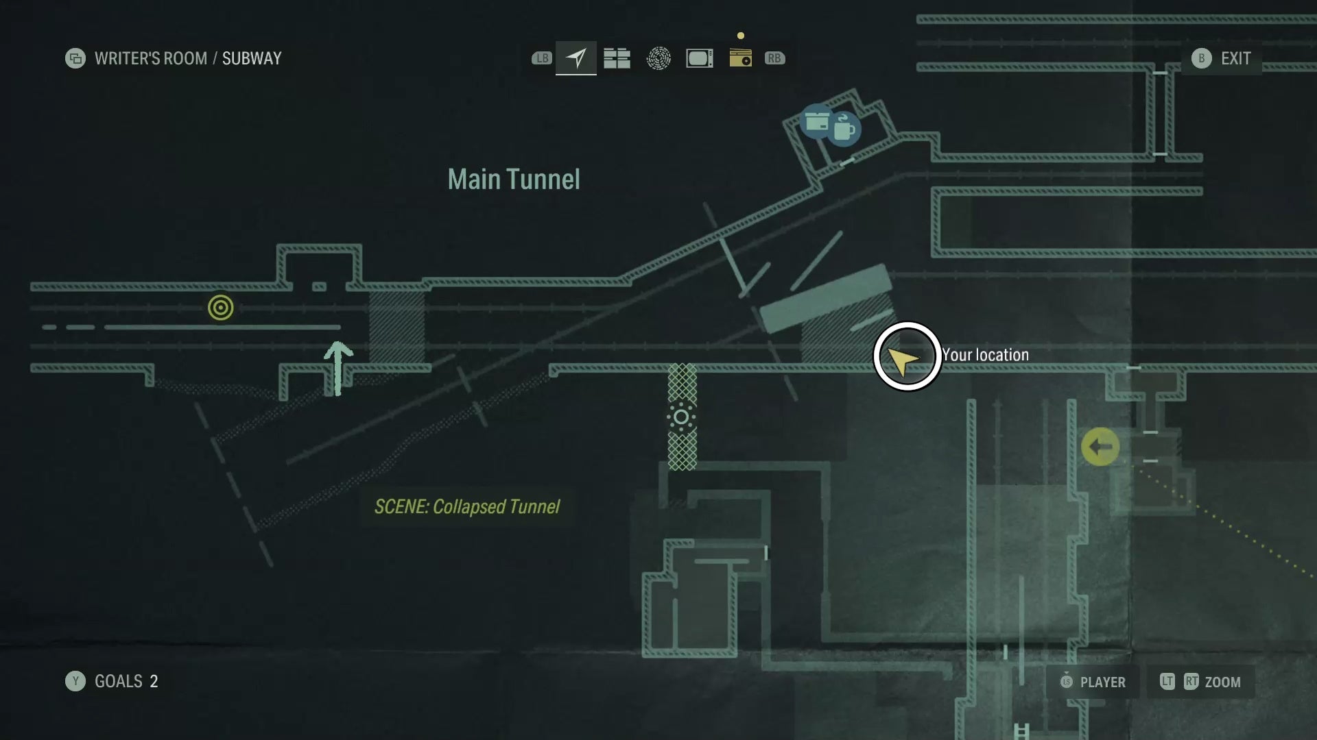 map showing a word of power location with a white circle