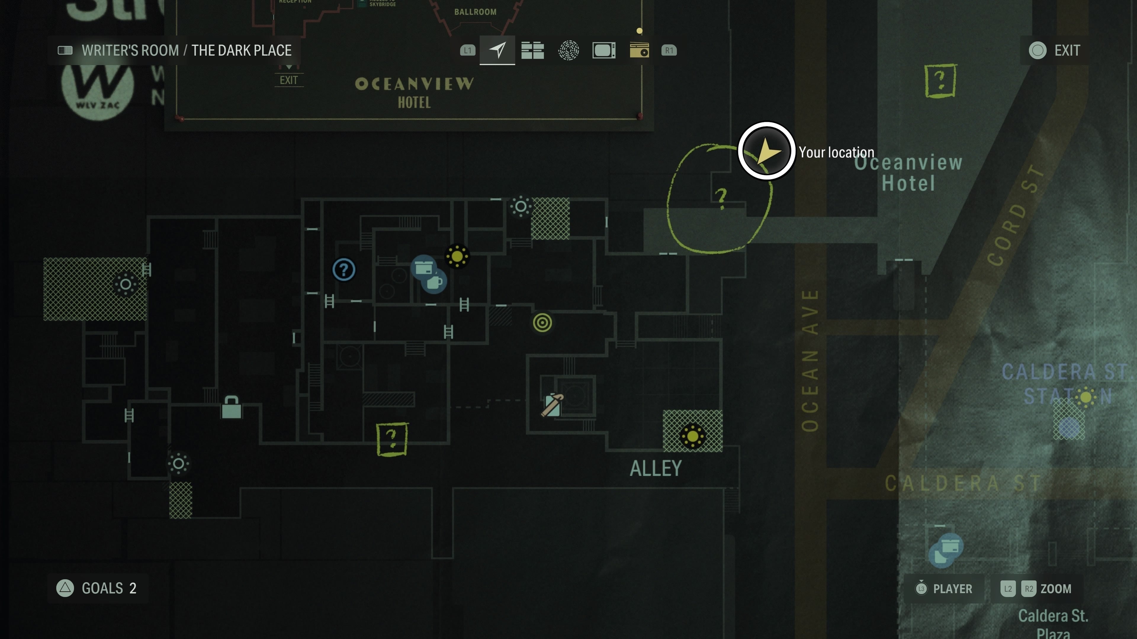 map of a word of power location circled in white