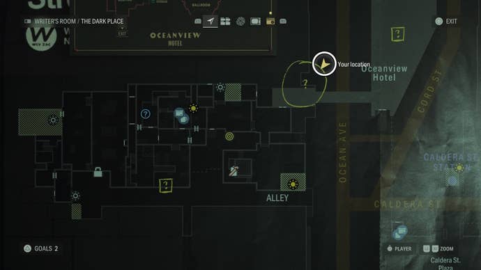 map of a word of power location circled in white