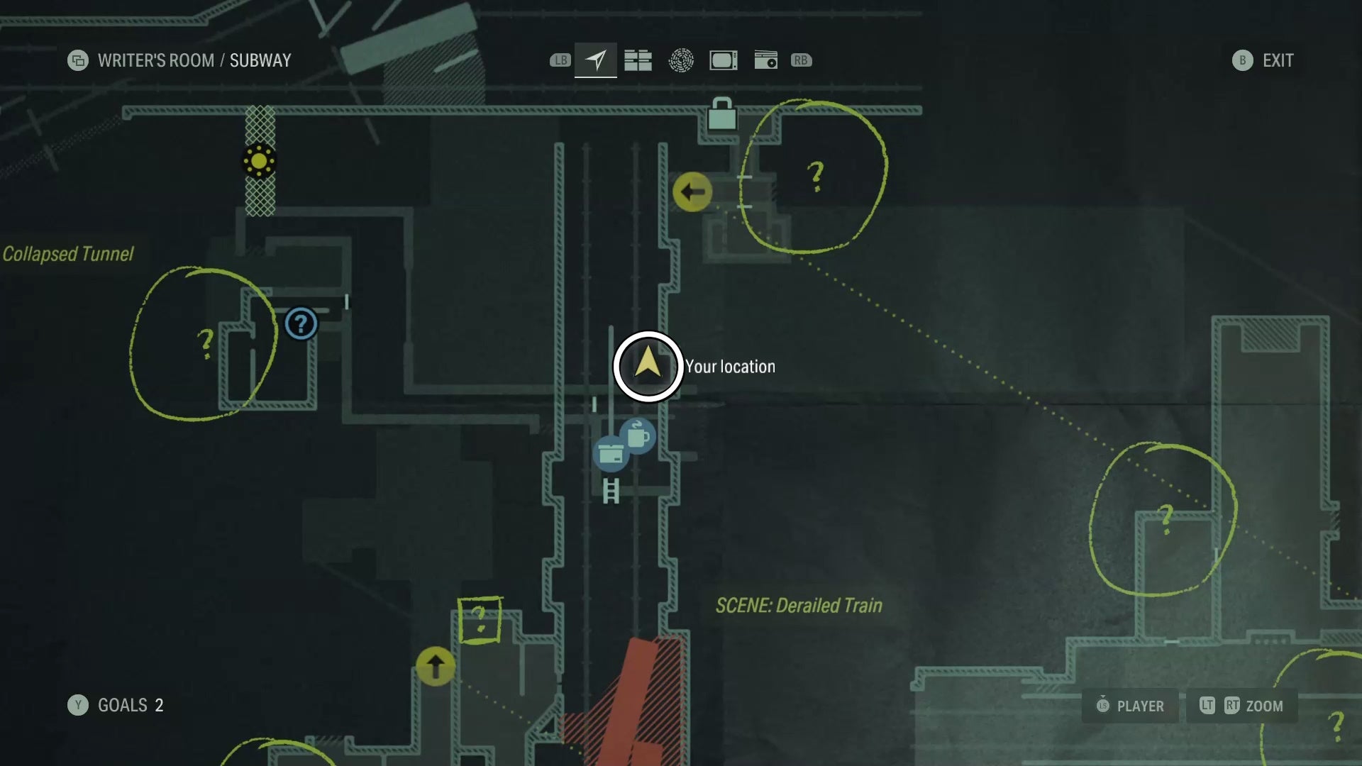 map showing a word of power location with a white circle