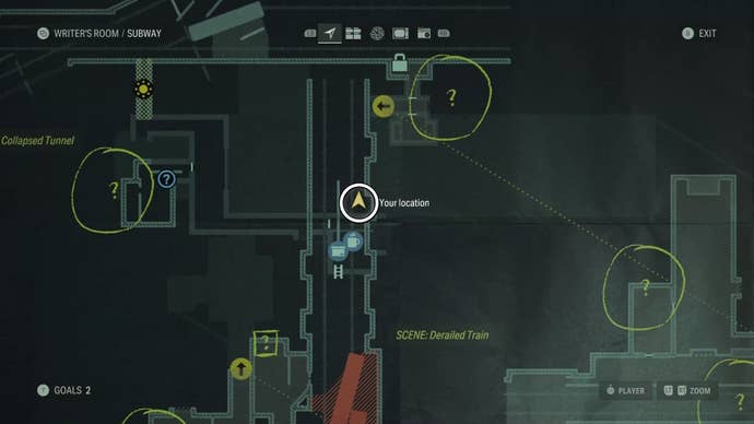 map showing a word of power location with a white circle