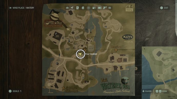 watery map of a lunch box location circled in white