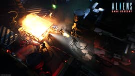 Multiple players attack Xenomorphs using a flamethrower in Aliens: Dark Descent