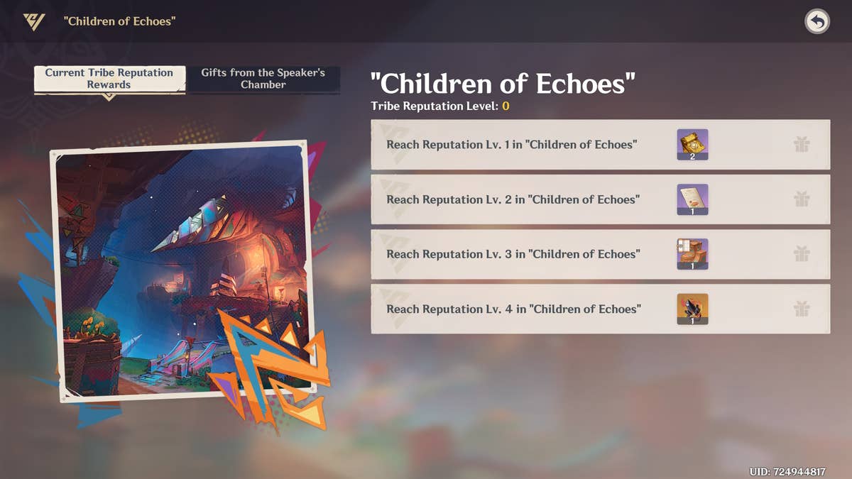 Genshin Impact Children of Echoes Reputation rewards | Eurogamer.net