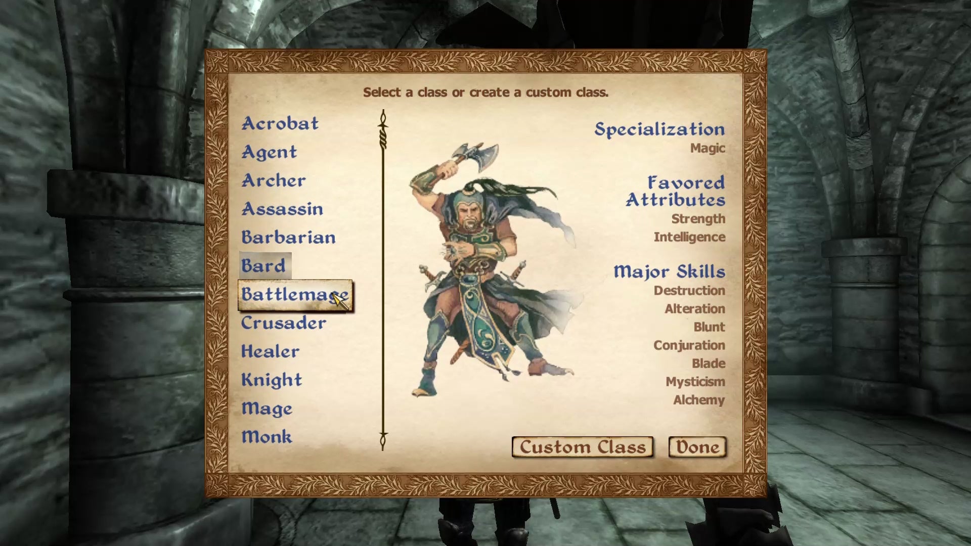 The Battlemage class in Oblivion.