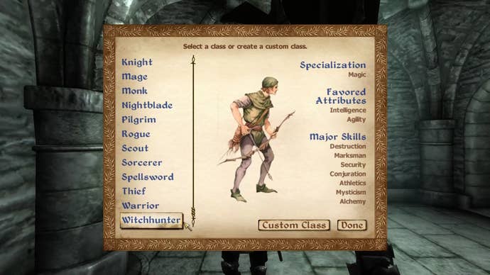 The Witchhunter class in Oblivion.