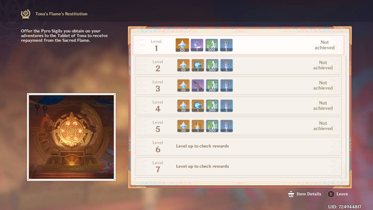 How to unlock Tona’s Flame in Genshin Impact, all Tona’s Flame