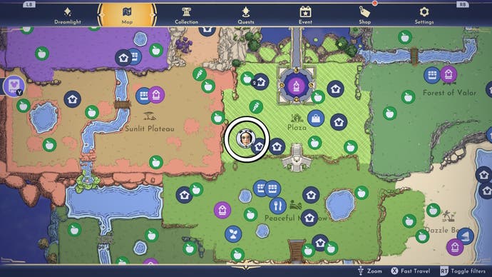 a doll location in the plaza circled on the map