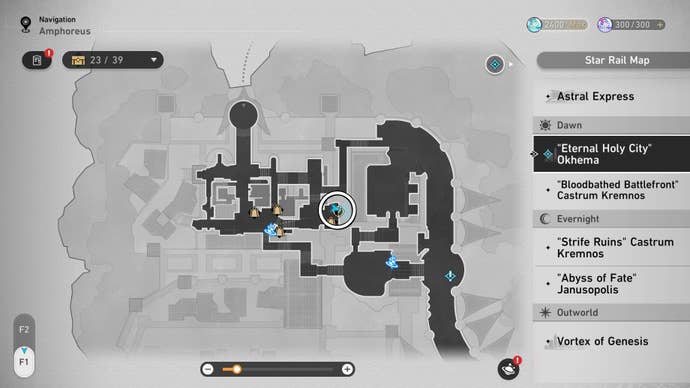 Circled map location of an Okhema Nymph in Honkai Star Rail.