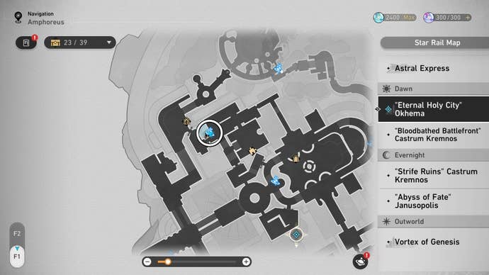 Circled map location of an Okhema Nymph in Honkai Star Rail.