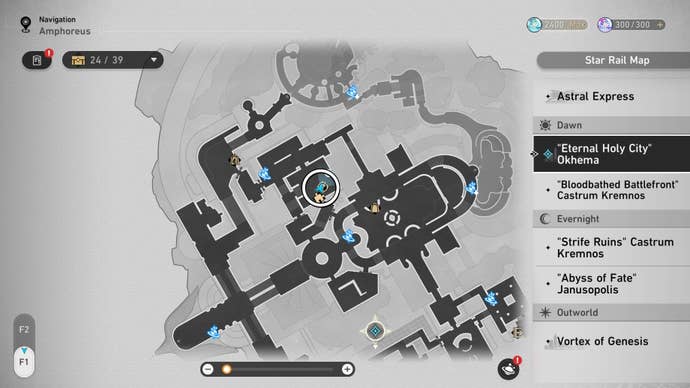 Circled map location of an Okhema Nymph in Honkai Star Rail.