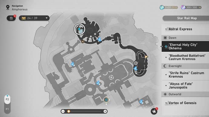 Circled map location of an Okhema Nymph in Honkai Star Rail.