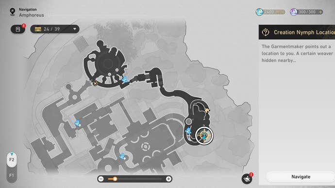 Circled map location of an Okhema Nymph in Honkai Star Rail.